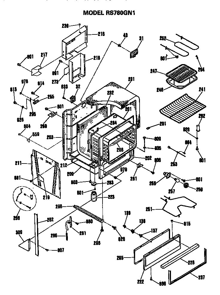 Hotpoint RS780GN1 body diagram