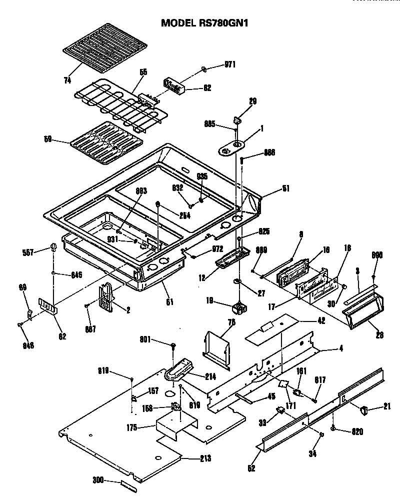 Hotpoint RS780GN1 cooktop diagram
