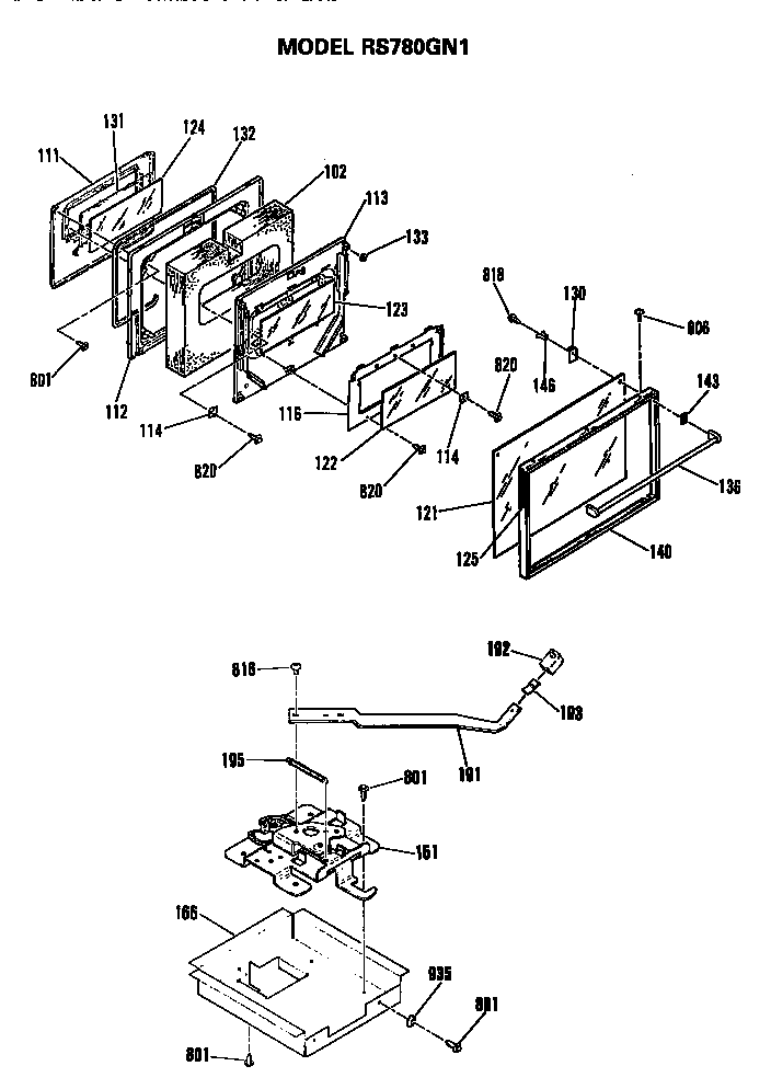Hotpoint RS780GN1 door and lock diagram