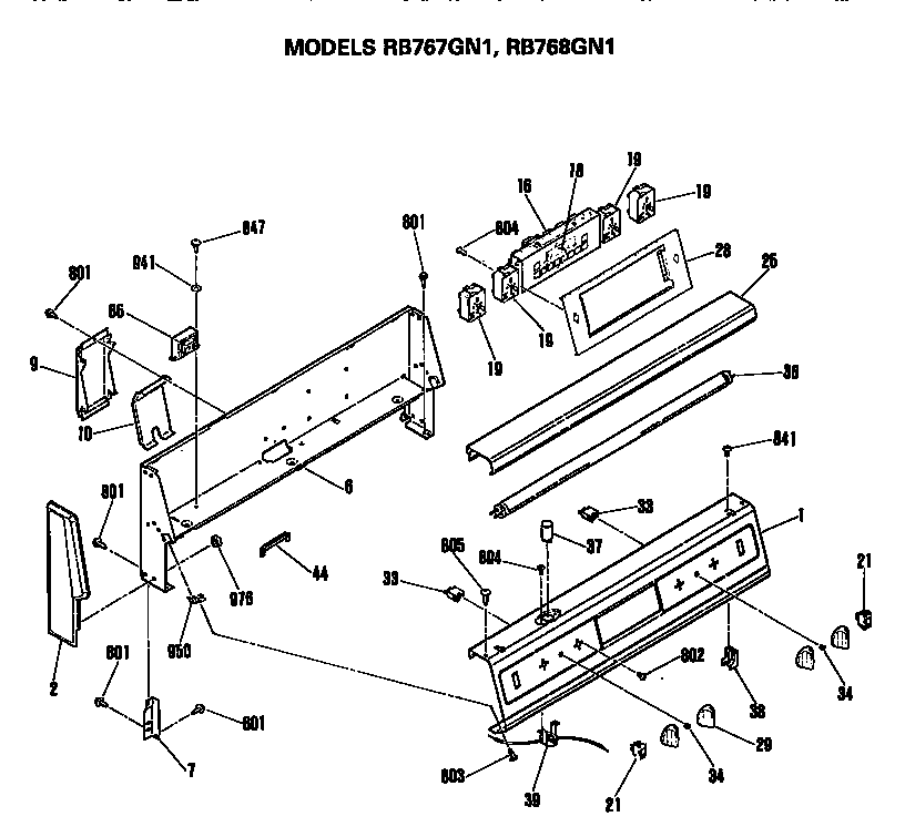 Hotpoint RB767GN1 control panel diagram