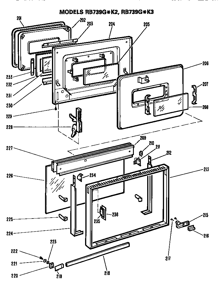 Hotpoint RB739G*K2 door diagram