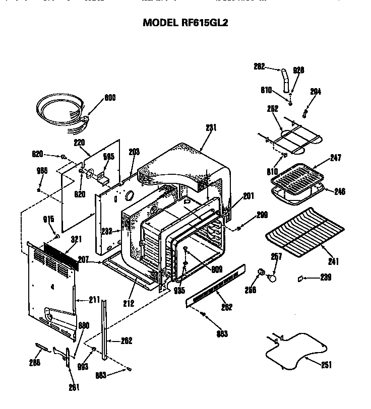 Hotpoint RF615GL2 body diagram
