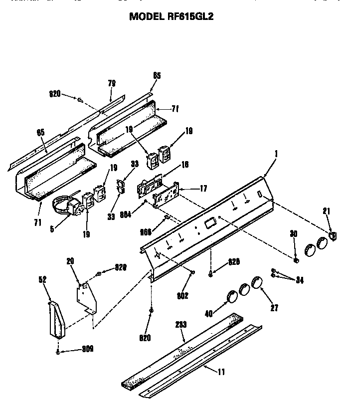 Hotpoint RF615GL2 control panel diagram