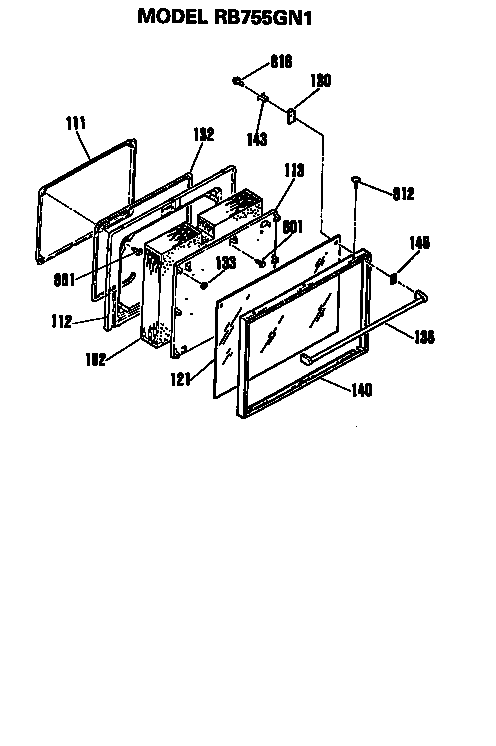 Hotpoint RB755GN1 door diagram