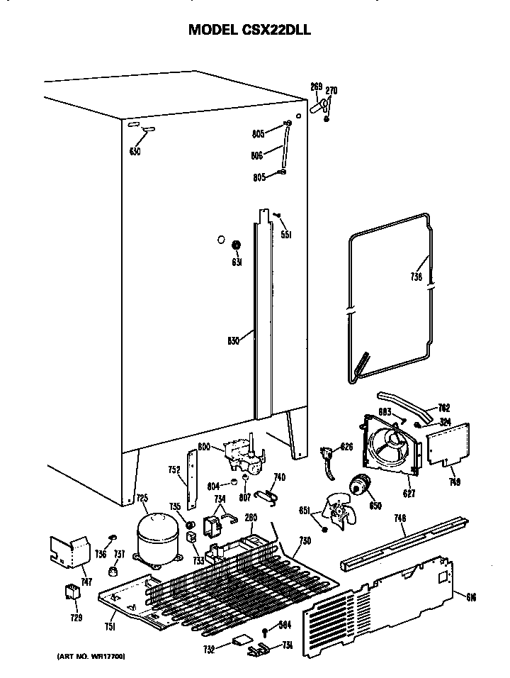 Hotpoint CSX22DLL unit parts diagram