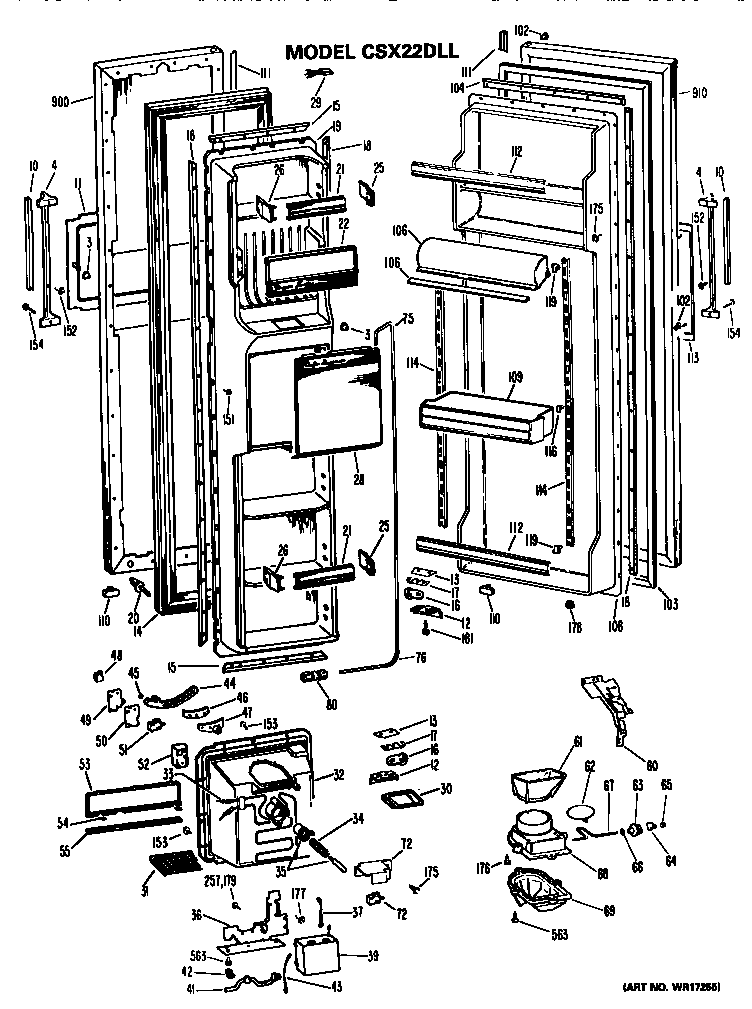 Hotpoint CSX22DLL doors diagram