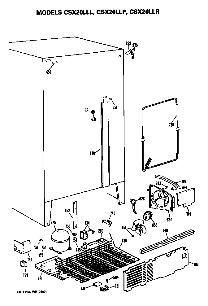 Hotpoint CSX20LLR unit parts diagram