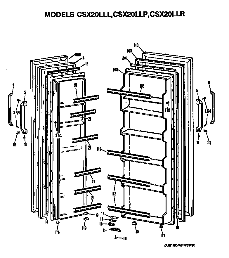 Hotpoint CSX20LLR doors diagram
