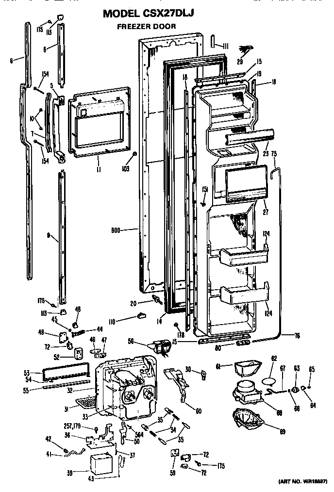Hotpoint CSX27DLJ freezer door diagram