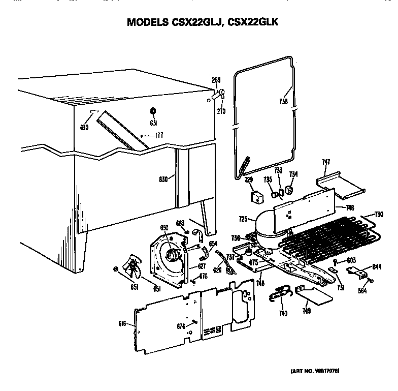 Hotpoint CSX22GLK unit parts diagram