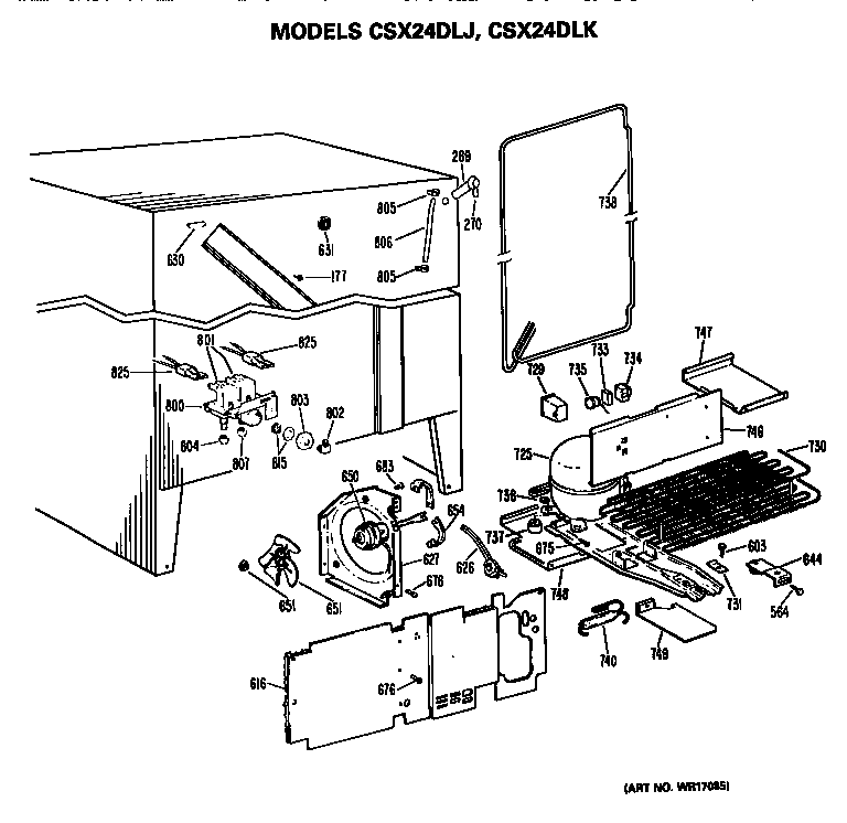 Hotpoint CSX24DLK unit parts diagram