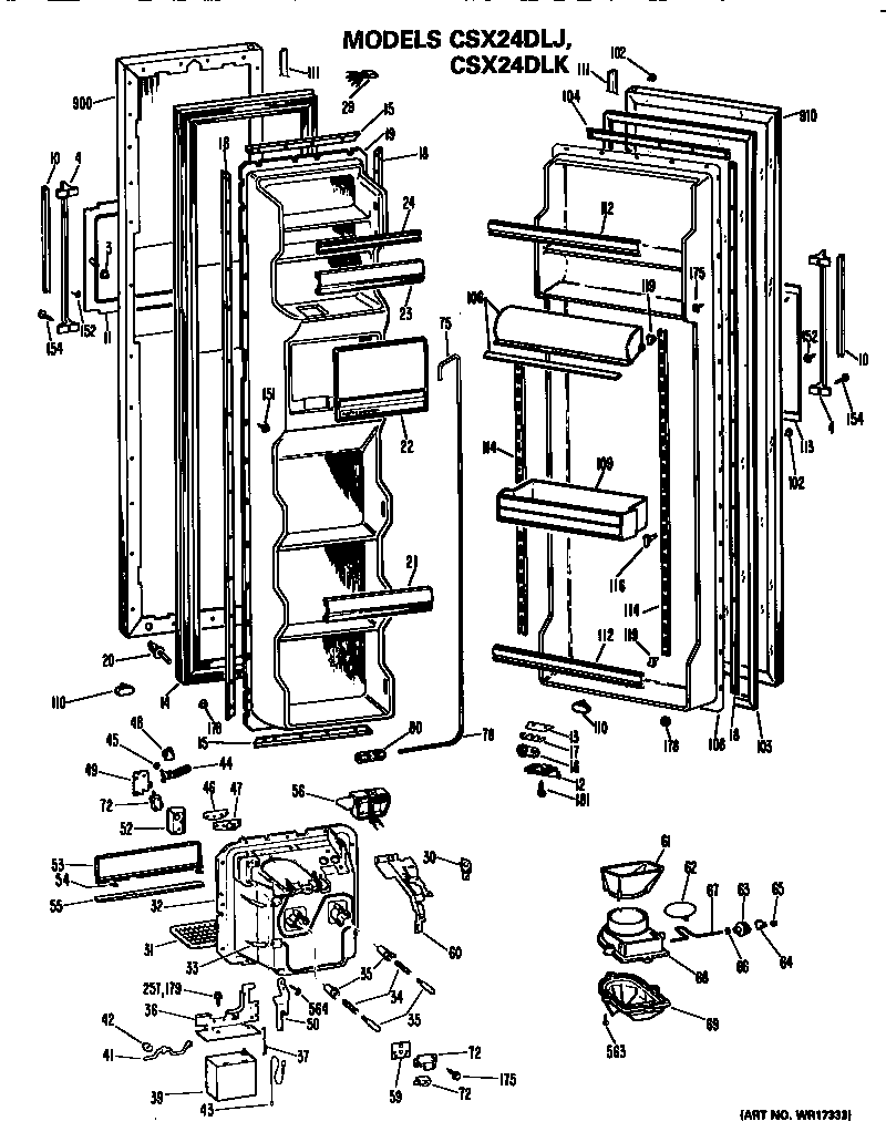 Hotpoint CSX24DLK doors diagram