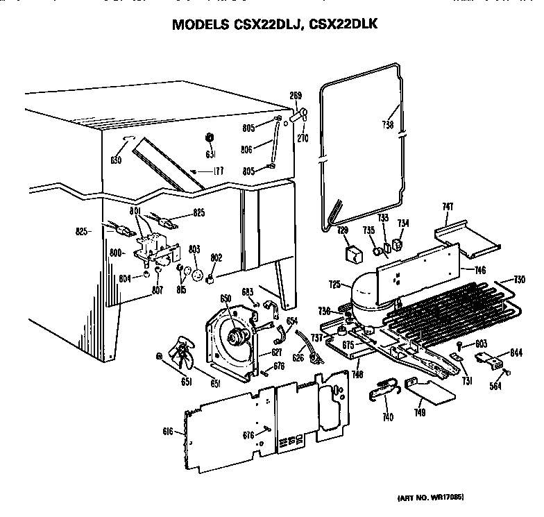 Hotpoint CSX22DLK unit parts diagram