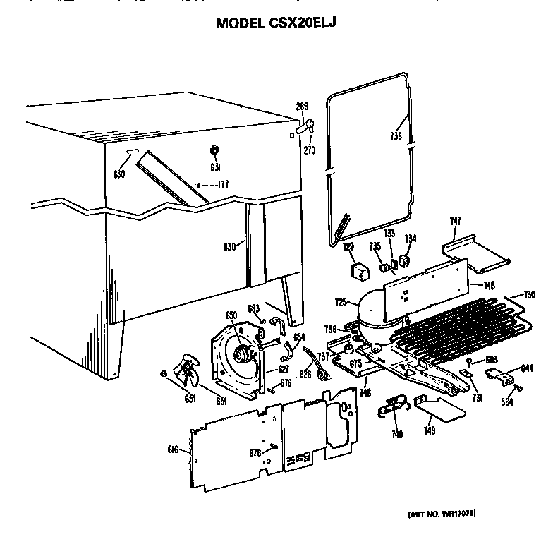 Hotpoint CSX20ELJ unit parts diagram