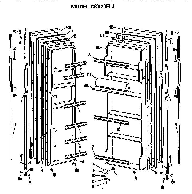 Hotpoint CSX20ELJ doors diagram