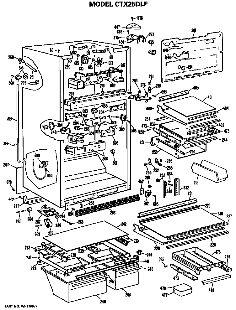 Hotpoint CTX25DLFRWH cabinet parts diagram