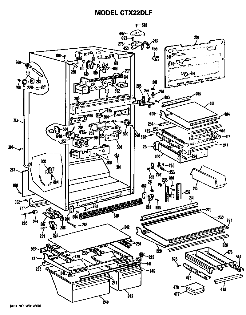 Hotpoint CTX22DLFLWH cabinet parts diagram