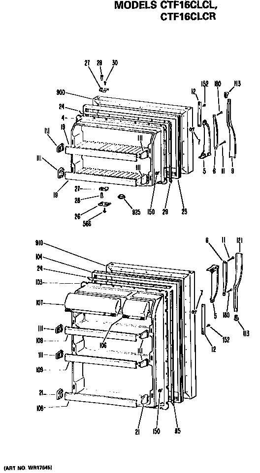 Hotpoint CTF16CLCL doors diagram