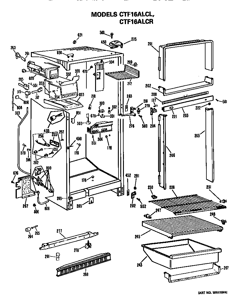 Hotpoint CTF16ALCR cabinet parts diagram