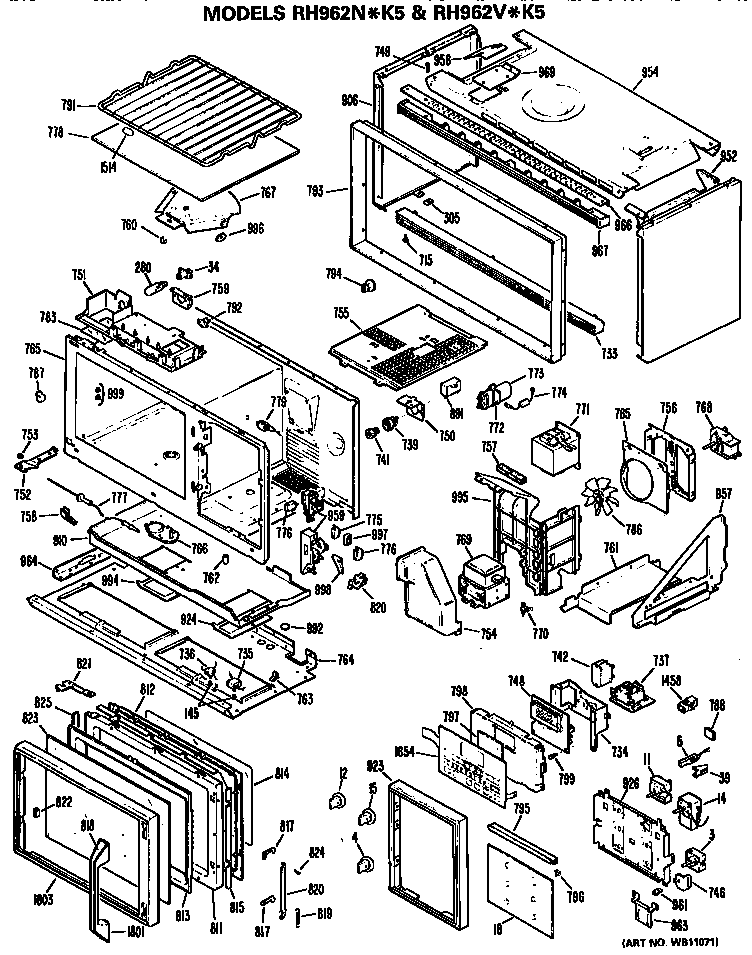 Hotpoint RH962N*K5 microwave diagram
