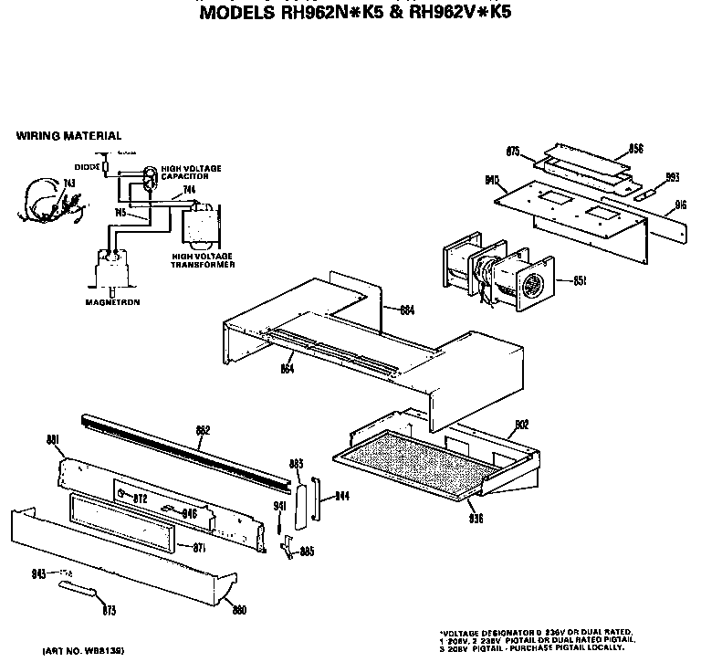 Hotpoint RH962N*K5 exhaust diagram