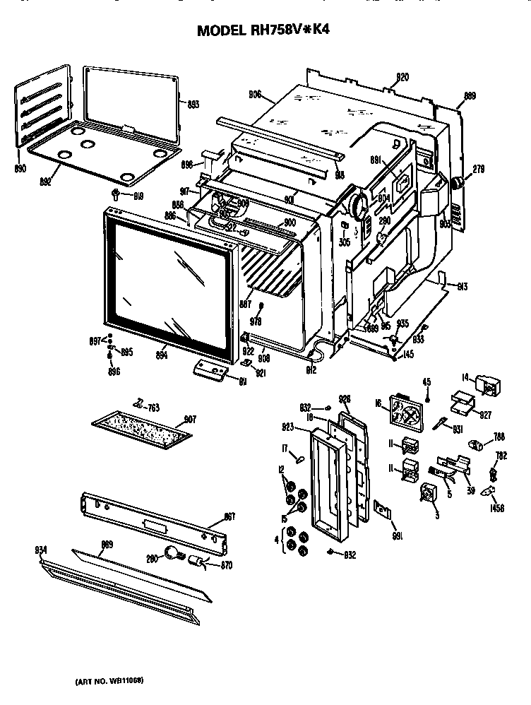 Hotpoint RH758V*K4 microwave diagram