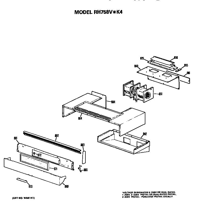 Hotpoint RH758V*K4 exhaust diagram