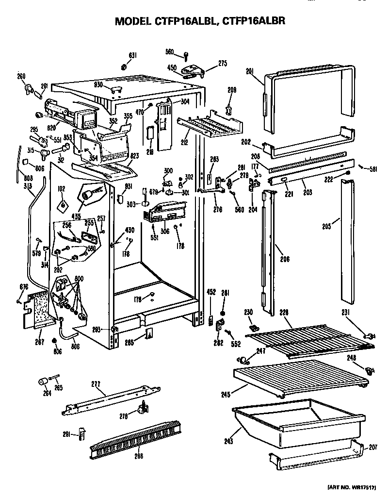 Hotpoint CTFP16ALBL cabinet parts diagram