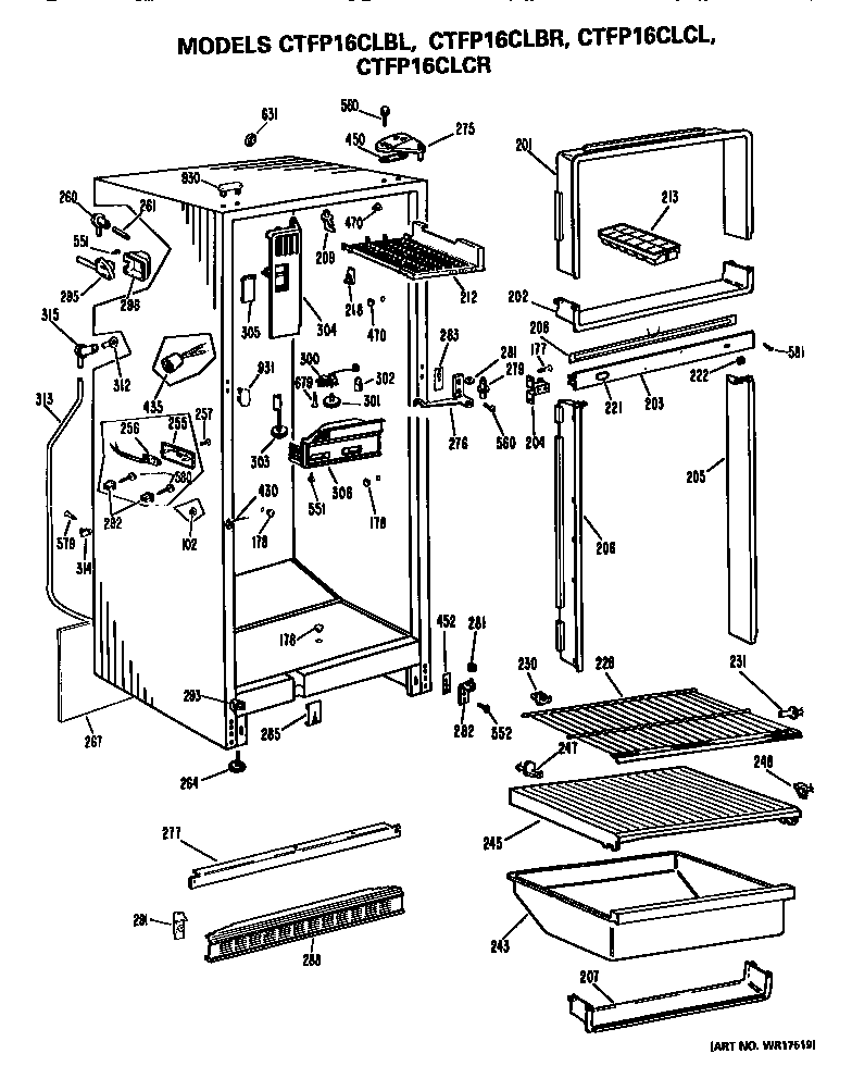 Hotpoint CTFP16CLCL cabinet parts diagram