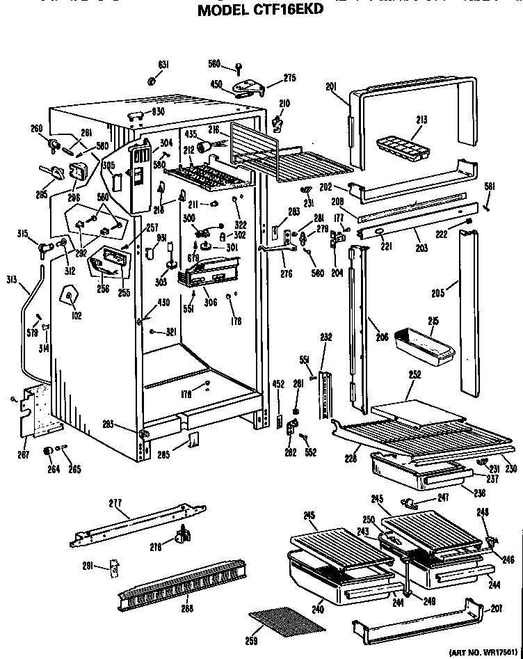 Hotpoint CTF16EKD cabinet parts diagram