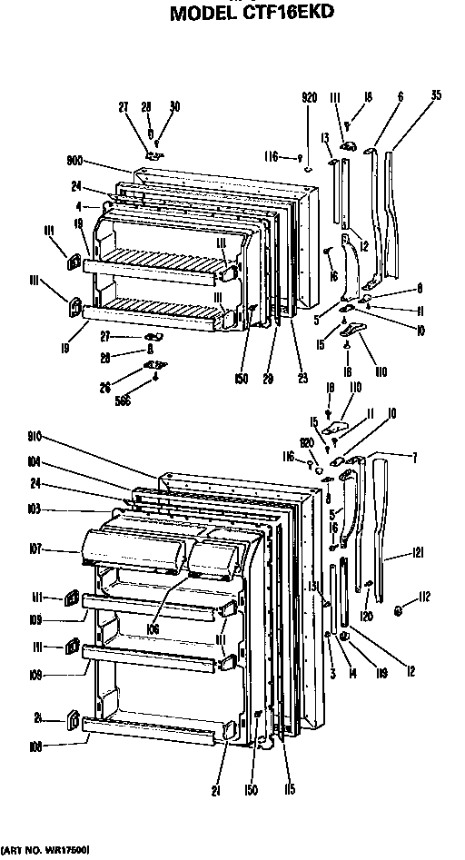 Hotpoint CTF16EKD doors diagram