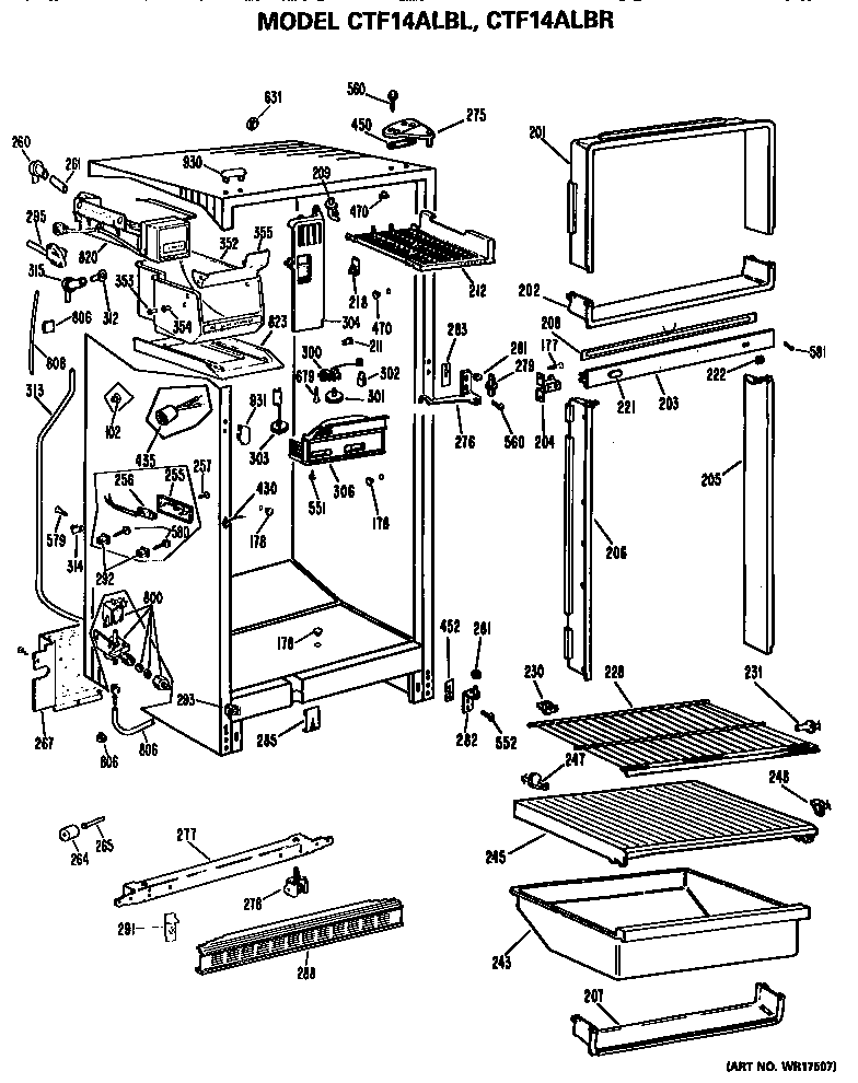 Hotpoint CTF14ALBR cabinet parts diagram