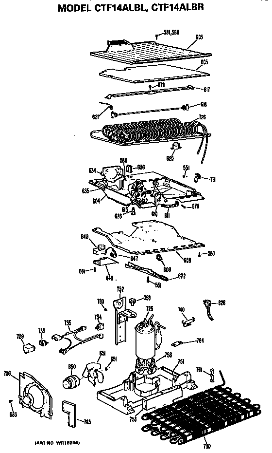 Hotpoint CTF14ALBR unit parts diagram