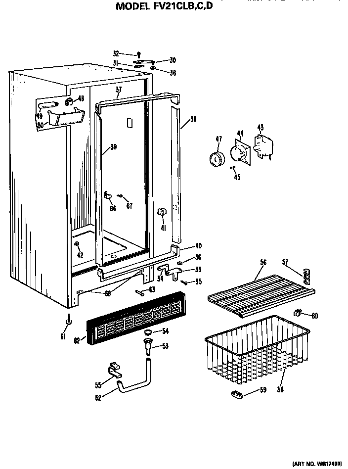 Hotpoint FV21CLB cabinet parts diagram
