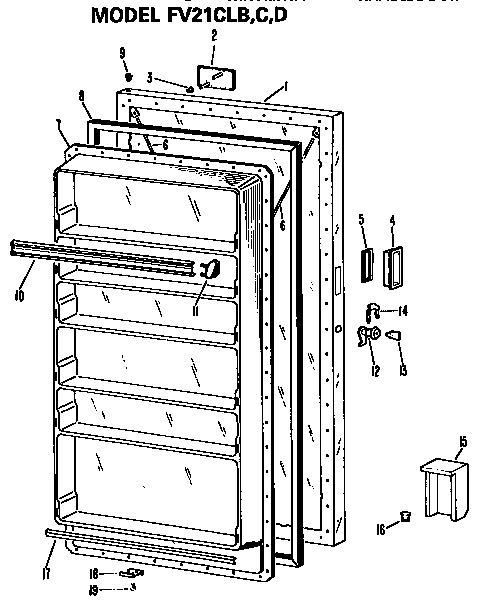 Hotpoint FV21CLB door diagram
