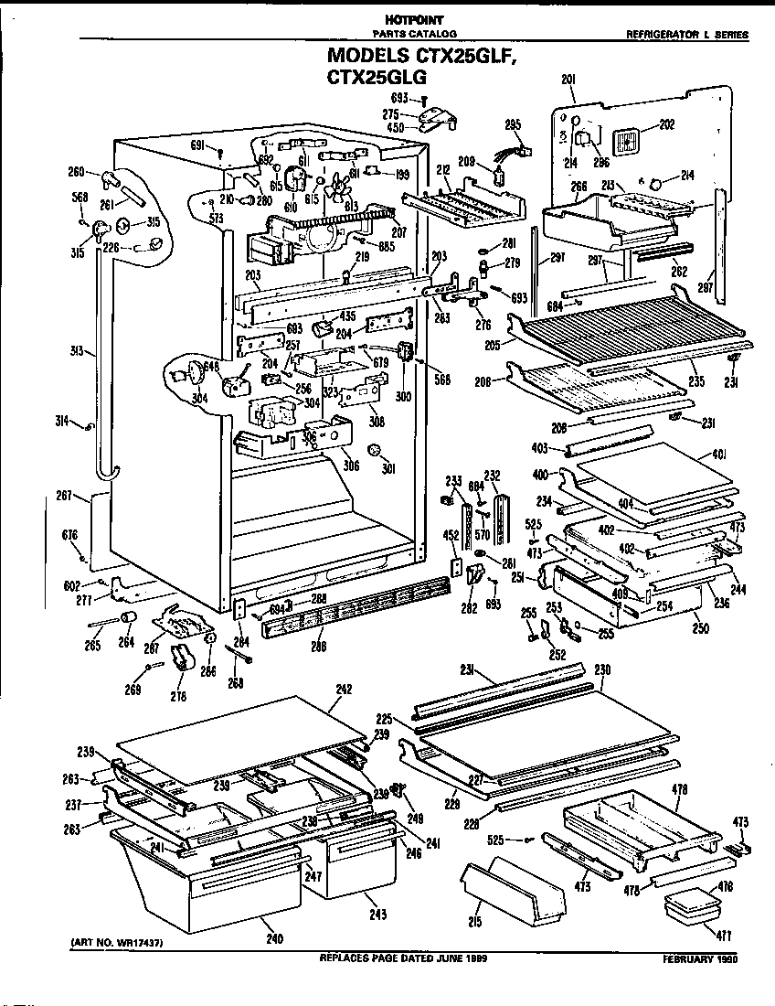 Hotpoint CTX25GLGRAD cabinet parts diagram