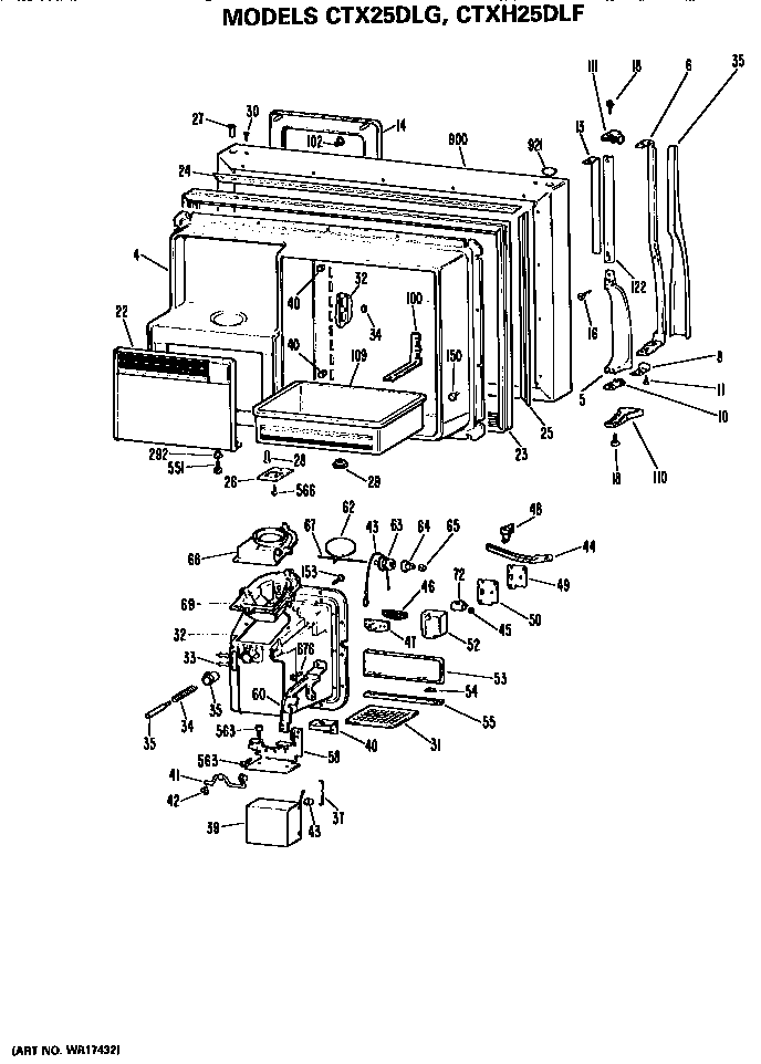 Hotpoint CTXH25DLFLAD freezer door diagram