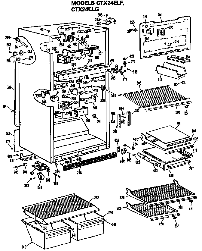Hotpoint CTX24ELFRAD cabinet parts diagram