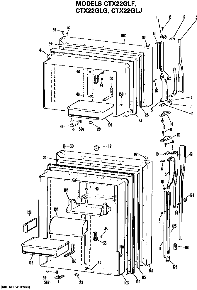 Hotpoint CTX22GLFRWH doors diagram