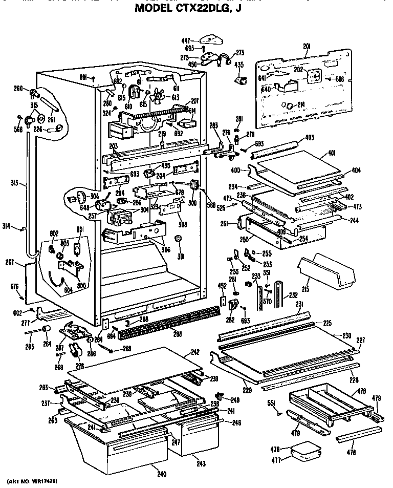 Hotpoint CTX22DLGRWH cabinet parts diagram