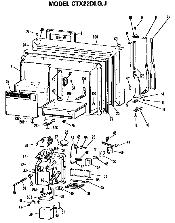 Hotpoint CTX22DLGRWH freezer door diagram