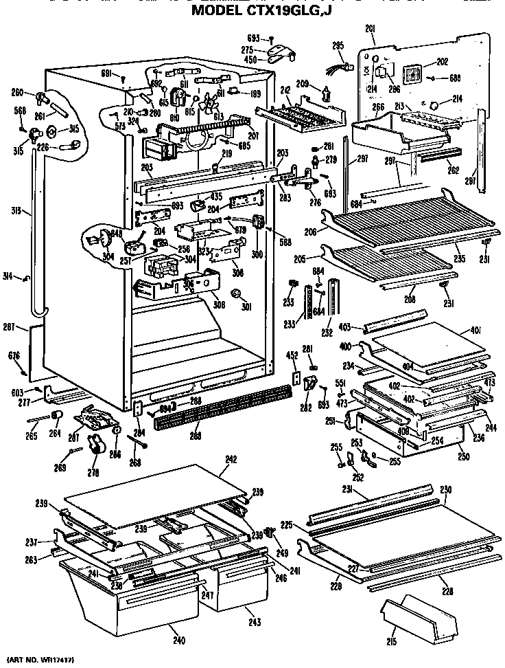 Hotpoint CTX19GLGRWH cabinet parts diagram