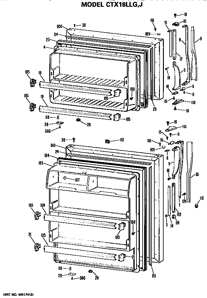 Hotpoint CTX18LLJRAD doors diagram