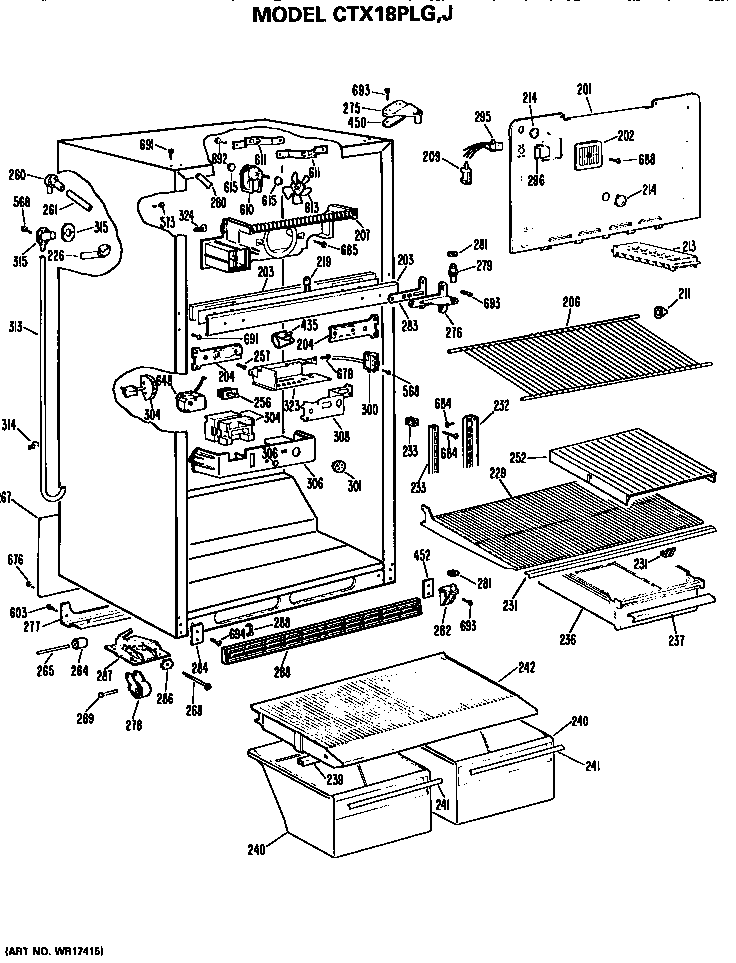 Hotpoint CTX18PLJRAD cabinet parts diagram