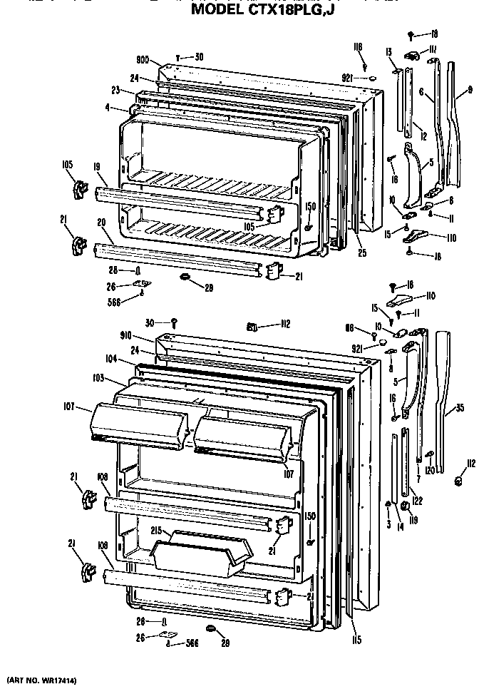 Hotpoint CTX18PLJRAD doors diagram