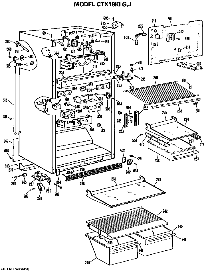 Hotpoint CTX18KLGRAD cabinet parts diagram