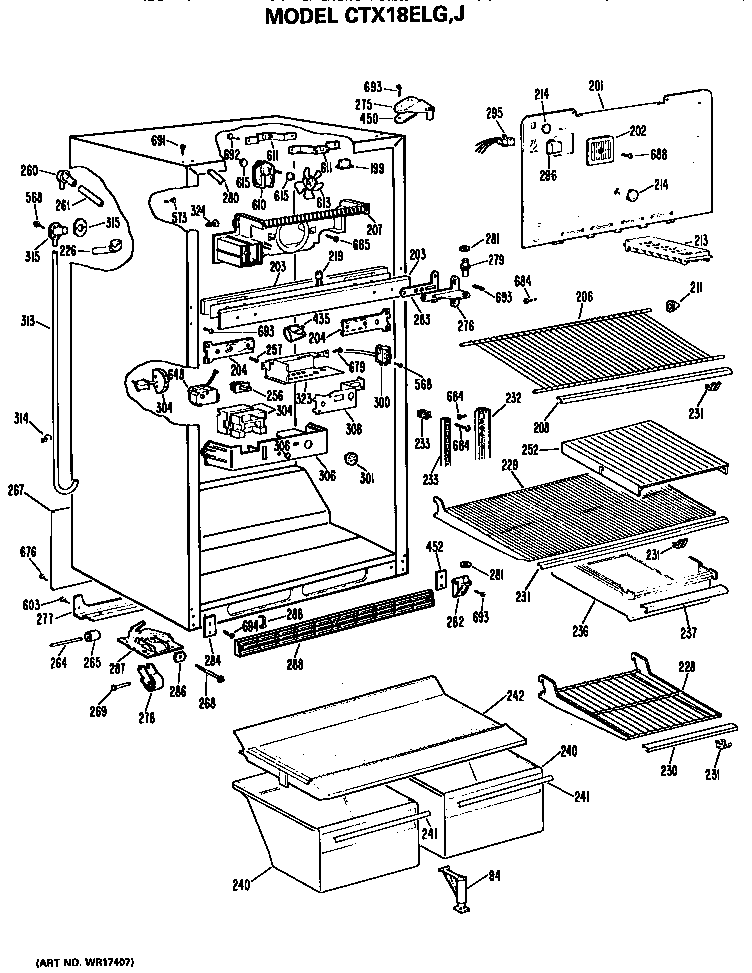 Hotpoint CTX18ELGRAD cabinet parts diagram