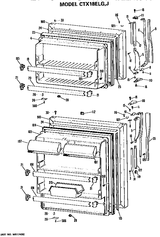 Hotpoint CTX18ELGRAD doors diagram