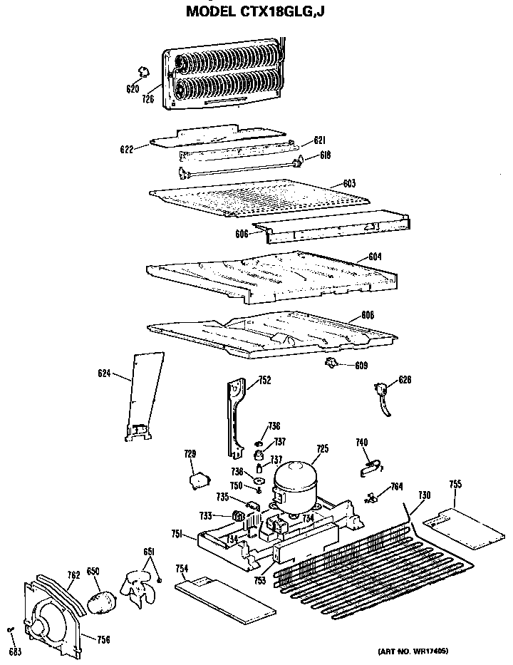 Hotpoint CTX18GLGRWH unit parts diagram