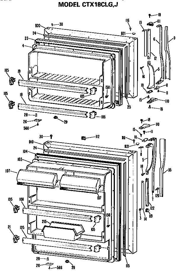 Hotpoint CTX18CLGLAD doors diagram